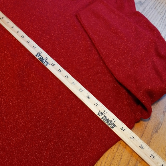 Draper's & Damons Red Metallic Mock Turtle Neck Women's Sweater Plus Size 2X - Picture 10 of 15
